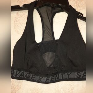 Savage X Fenty Black Sports Bra With Mesh Size Small